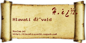 Hlavati Évald névjegykártya